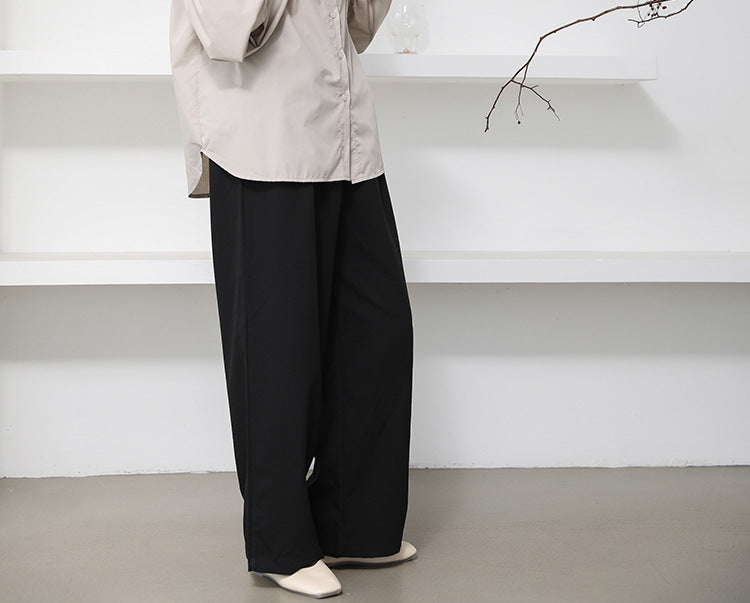 Cross-Border Japanese and Korean Autumn Women's Clothing 3-Color Casual Pants with a High-End Feel, Loose and Simple Casual Versatile Straight-Leg Trousers