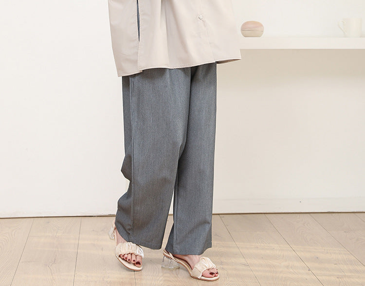Cross-Border Japanese and Korean Autumn Women's Clothing 3-Color Casual Pants with a High-End Feel, Loose and Simple Casual Versatile Straight-Leg Trousers