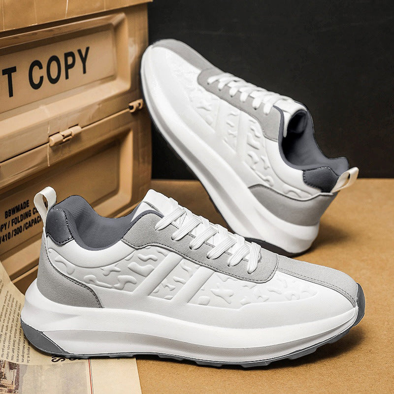 Men's Shoes Cross-Border New Leather Trendy Shoes Men's Fashion Casual Outdoor Running Shoes Men's Sports Shoes Dad Shoes