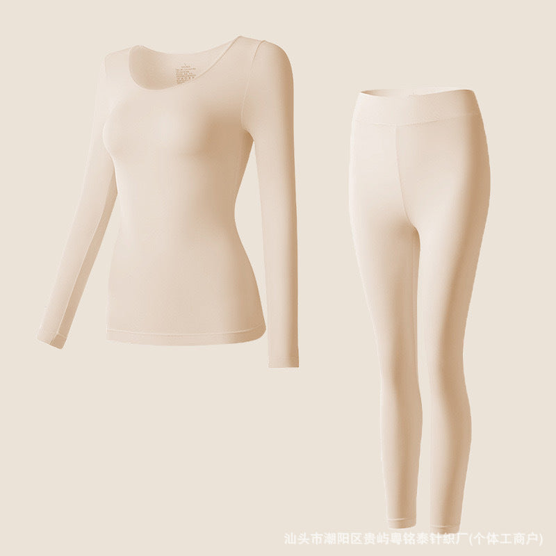 Skin Beauty Clothes Ultra-thin Long-sleeved Fleshy Mask Muscle Base Clothes Women's Base Shirt Autumn and Winter Low Collar Invisible Inner Wear Autumn Clothes