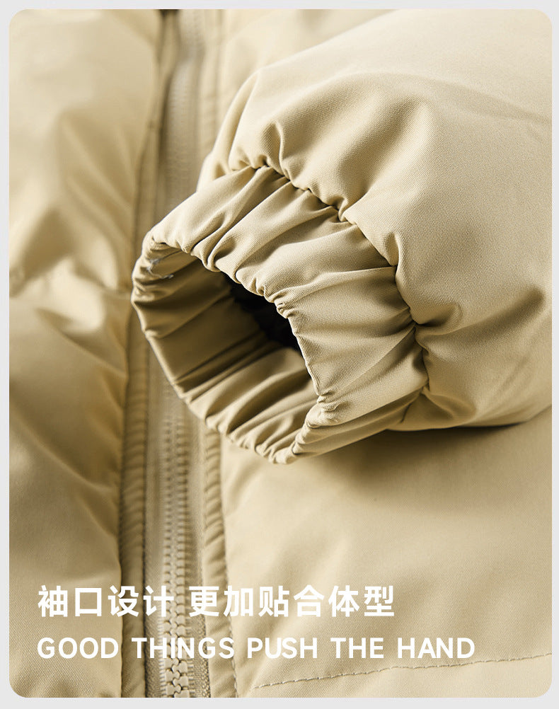 Popular European Size Cross-Border Hooded Cotton Jacket for Men and Women in Winter, Windproof and Velvet Thickened Cotton Jacket for Couples, Thickened High-Quality Cotton