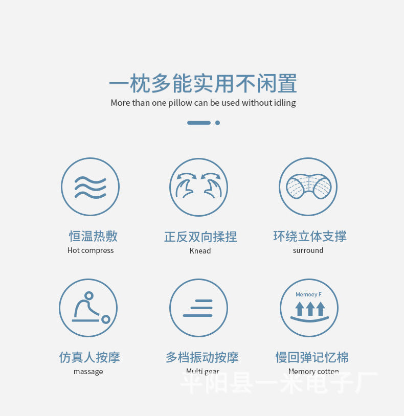 Household Massage U-shaped Pillow Memory Foam Portable Car Travel Electric Neck Cervical Massager U-shaped Massage Pillow