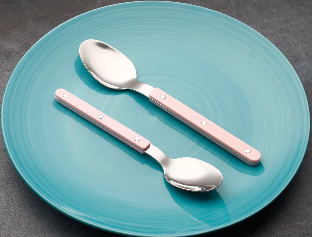 Fashionable Design Top Mirror Polishing Cutlery Sets Stainless Steel 18/8(304) ABS Handle With Rivets Silverware Set For Kitchen