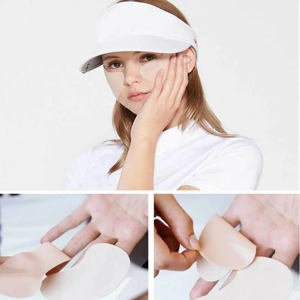 5 pair Golf Sunscreen Face Patches Anti-Sweat Moisturizing Sun Protection Stickers UV Facial Patch for Summer Outdoor Activities