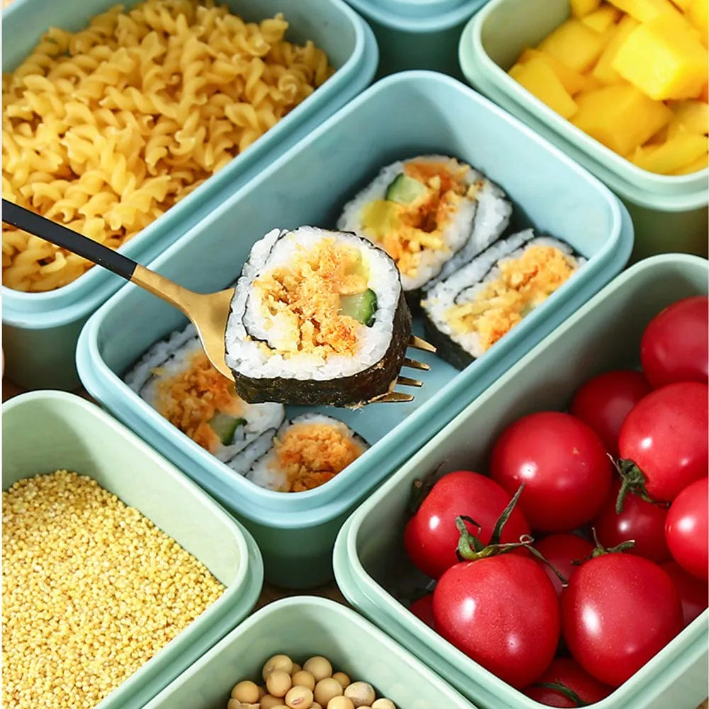 2pcs Mini Refrigerator Crisper Lunch Box Kitchen Bento Box Leakproof Food Container for Camping and Picnic Home Supplies