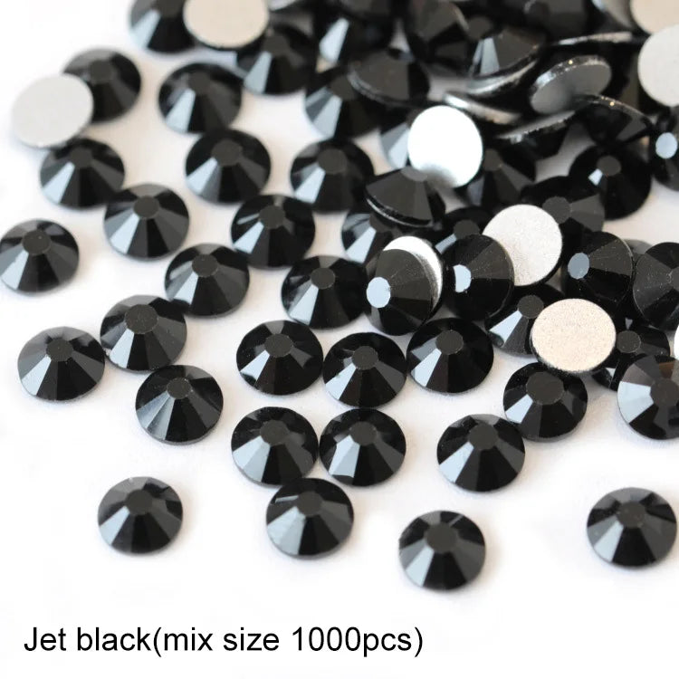 1440Pcs/Pack Flatback 3D Glass Swarovsky DIY Nails Rhinestones Art Decoration Shiny Crystal Stones Gems Manicure