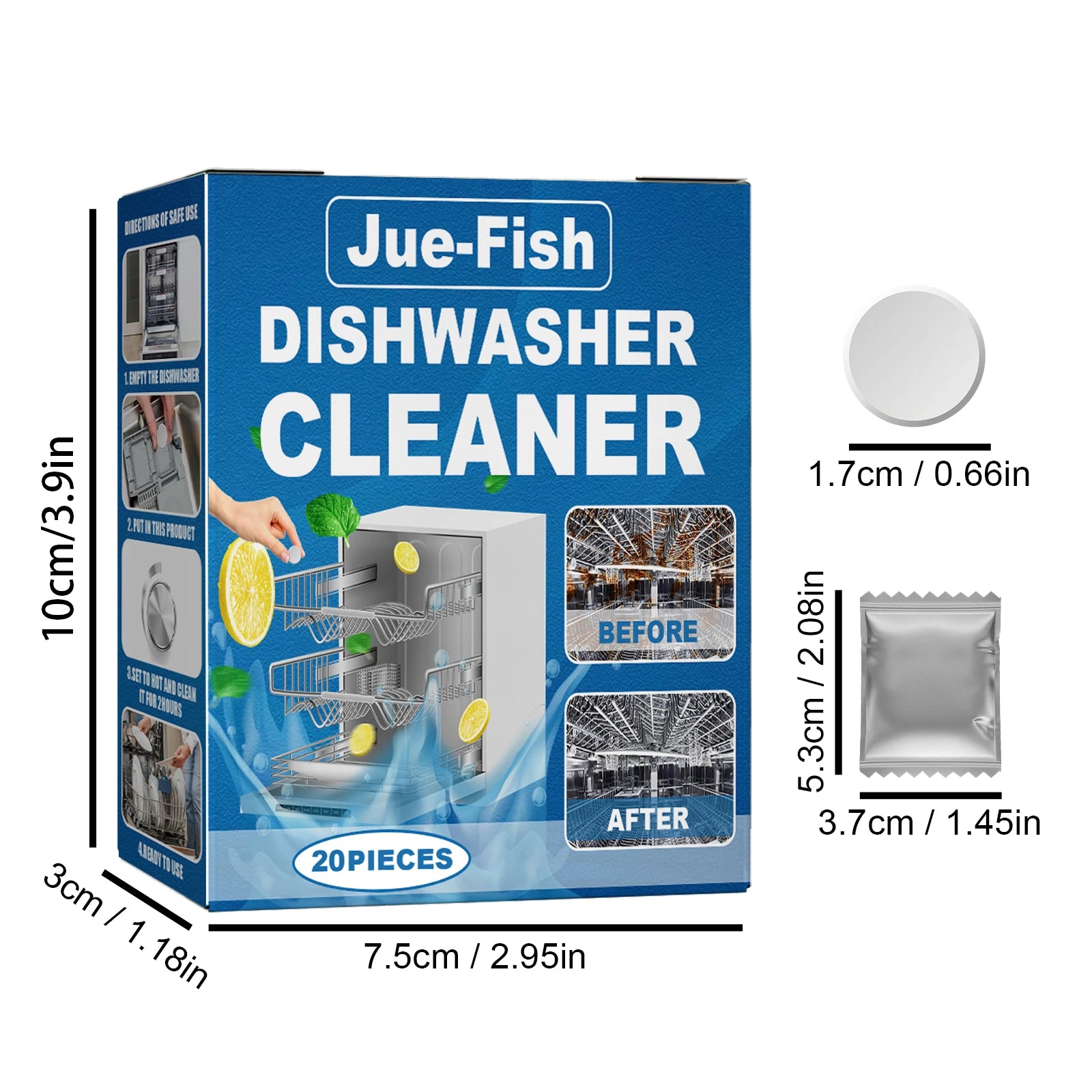 Dishwasher Cleaner Strong Oil Stain Removal Descaling Detergent Tablets Kitchen Cleaning Tools for Dishwasher Washing Machine