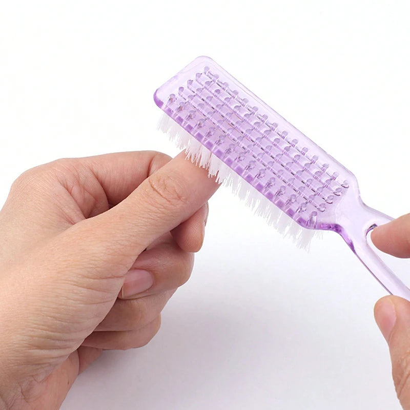 2pcs Nail Brush Cleaning Remove Dust Powder Plastic Cleaner for Acrylic UV Gel Nails Art Manicure Nail Care Accessories