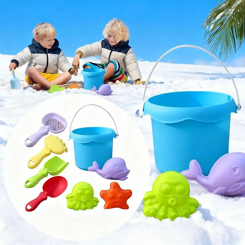 Kids Beach Toy Set Baby Sand & Water Play Kit with Bucket Shovel Rake Watering Can Summer Outdoor Sandbox Tools for Toddlers