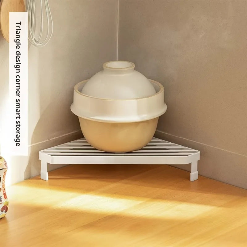 Kitchen Metal  Triangular Iron Rack Heat Insulation Pot Rack Heat-Resistant Corner Countertop Frying Pan Storage Rack
