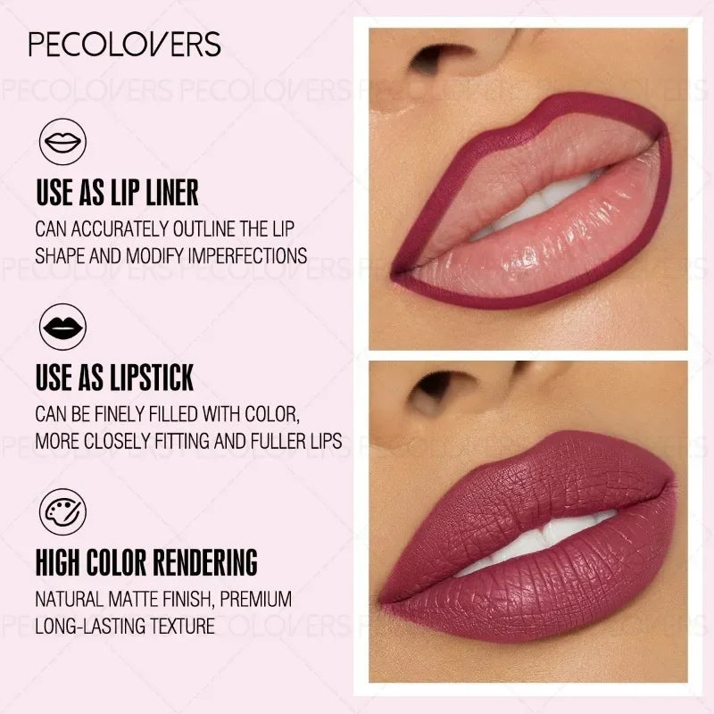 Multi-color Lipstick, Solid Lip Liner, Depicts The Outline of The Lips, Charming and Full Lips, Without Drying, Lip Cosmetics