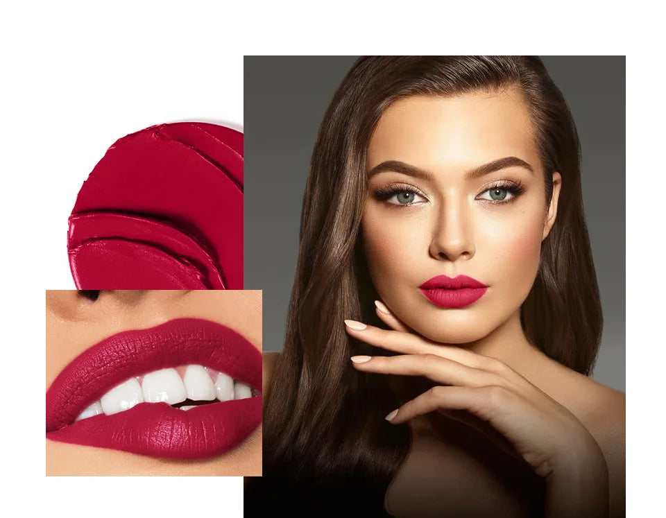 High Quality Popfeel Waterproof Lasting Matte Luxury Velvet Lipstick Make up Smudge-Free Pigmented Lipsticks Lip Gloss Cosmetics