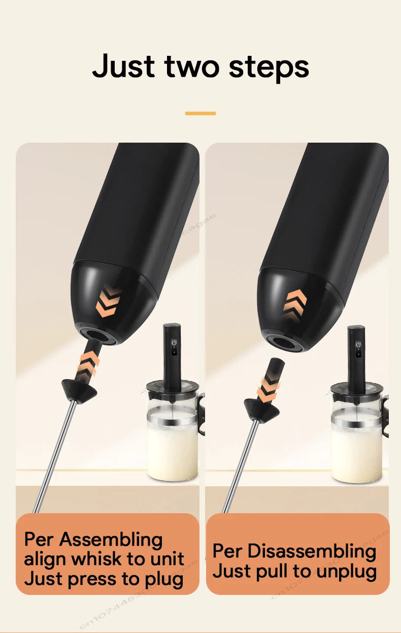 MINI Coffee Frother USB Rechargeable 3 Speeds Foam Maker Coffee Milk Mixer Electric Handle Blender Egg Beater Hot Cooking Tools