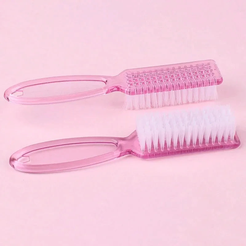 2pcs Nail Brush Cleaning Remove Dust Powder Plastic Cleaner for Acrylic UV Gel Nails Art Manicure Nail Care Accessories