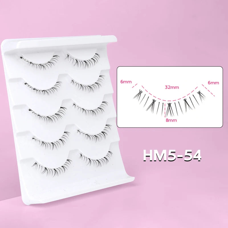 10Pairs Lower Eyelashes Pack Under Eye Lashes Soft Lower Eyelashes 100% Handmade Clear Band Manga Bottom Lashes Makeup Tools