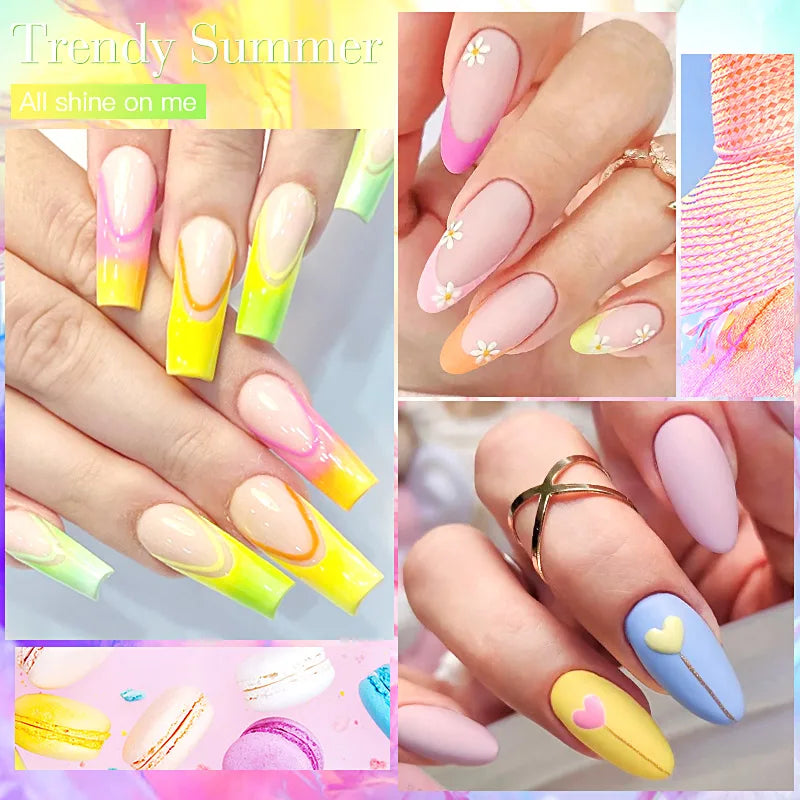 6pcs Gel Nail Polish Set HEMA Free 7ml Semi Permanent Soak Off UV Gel Varnish Nail Art Decoration Summer Nails Nail Supplies DIY