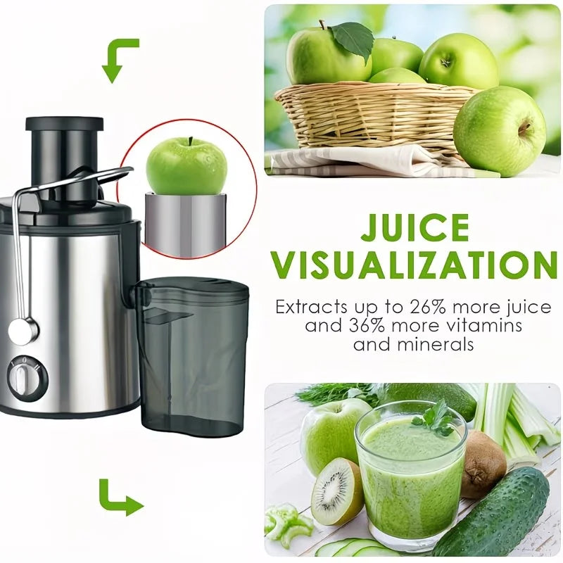 Multifunctional Juicer,Blender,Food Processor 3 Inch WideMouth Extractor for Fruits and Vegetables.Easy toClean,Simple to Assemble,Fully Detachable.Features a HighJuice Yield and Rapid Extraction for Fresh Fruit VegetableJuic
