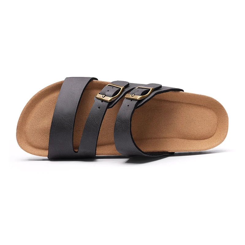 Kidmi New Women Sandals With Three Straps Summer Nonslip Sandals Casual Ladies Beach Sandals Soft Holiday Pool Cloud Sandals
