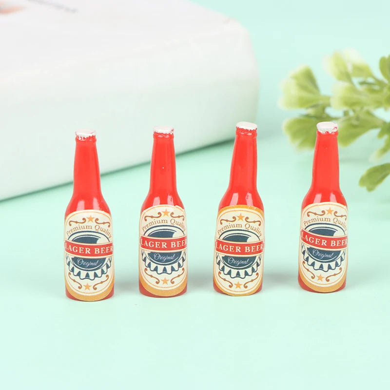 1 Set 1/12 Miniature Wine Bottles Dollhouse Kitchen Accessories - Mini Dolls House Living Room Accessories Beer Drink Bottles