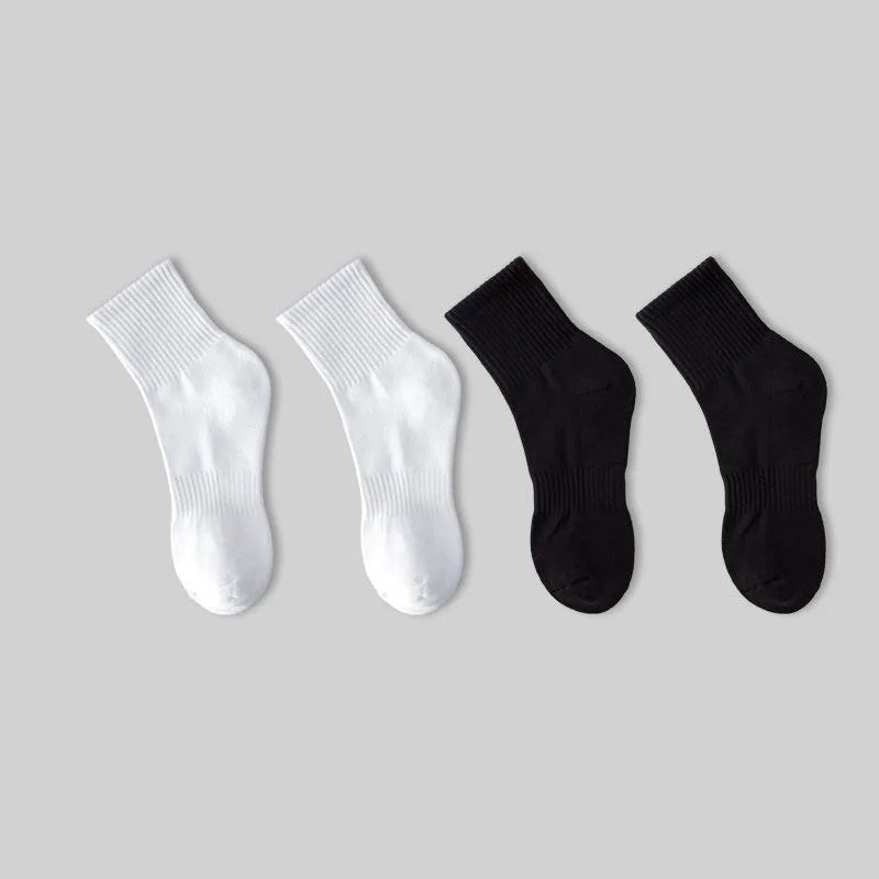 10/20/30 Pairs Neutral Solid Color Mid Calf Round Neck Socks Spring Autumn Sweat Absorbing Breathable All Season Sports Socks