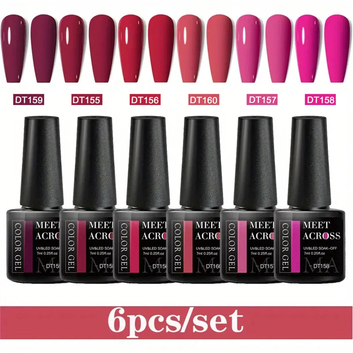 6pcs Gel Nail Polish Set HEMA Free 7ml Semi Permanent Soak Off UV Gel Varnish Nail Art Decoration Summer Nails Nail Supplies DIY