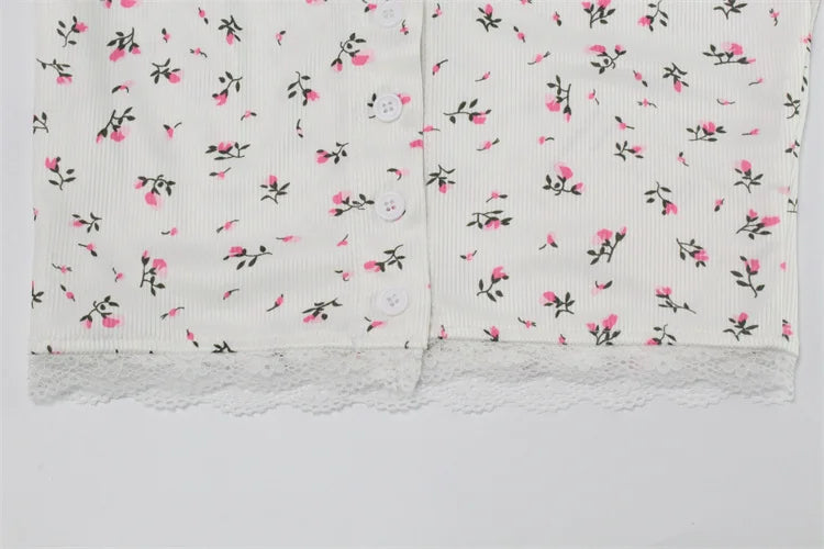 Sexy Women 2 Piece Outfit French Style Floral Lace Long Sleeve Top Shorts Set Casual Pajamas Tracksuit Club Party Lounge