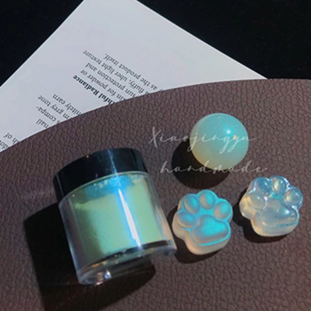 Pearl White Nails Glitter Aurora - Hailey Bieber Nails Moonlight Powders Fritillary Shell Mirror Pigment Nail Decoration