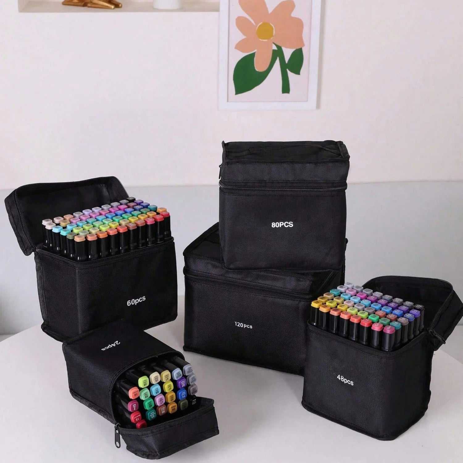 24-262 Colors Alcohol Drawing Markers Dual Tip Permanent Art Sketch Markers for Illustration School Supplied Christmas Gifts