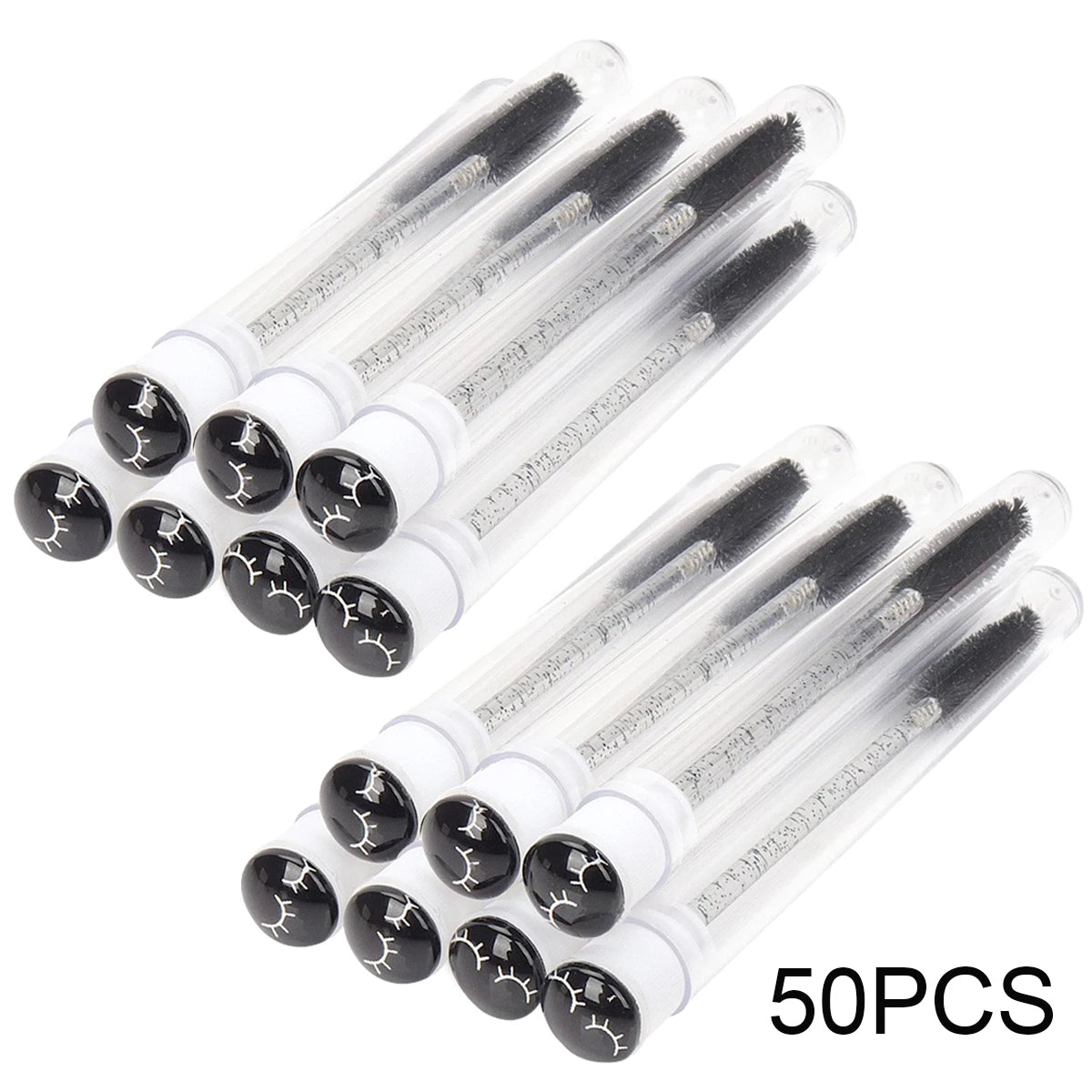 25/50PCS Dust-Proof Eyelash Brush Tube Empty Reusable Lash Mascara Wand Case Eyebrow Comb Makeup Applicators Container wholesale