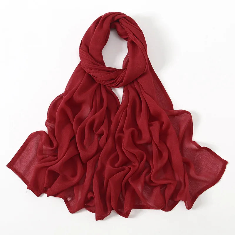 New Muslim Hijabs for Women Scarf Thin Plain Shawls Femme Musulman Soft Viscose Rayon Headscarf Islamic Turban Headband 190x85cm
