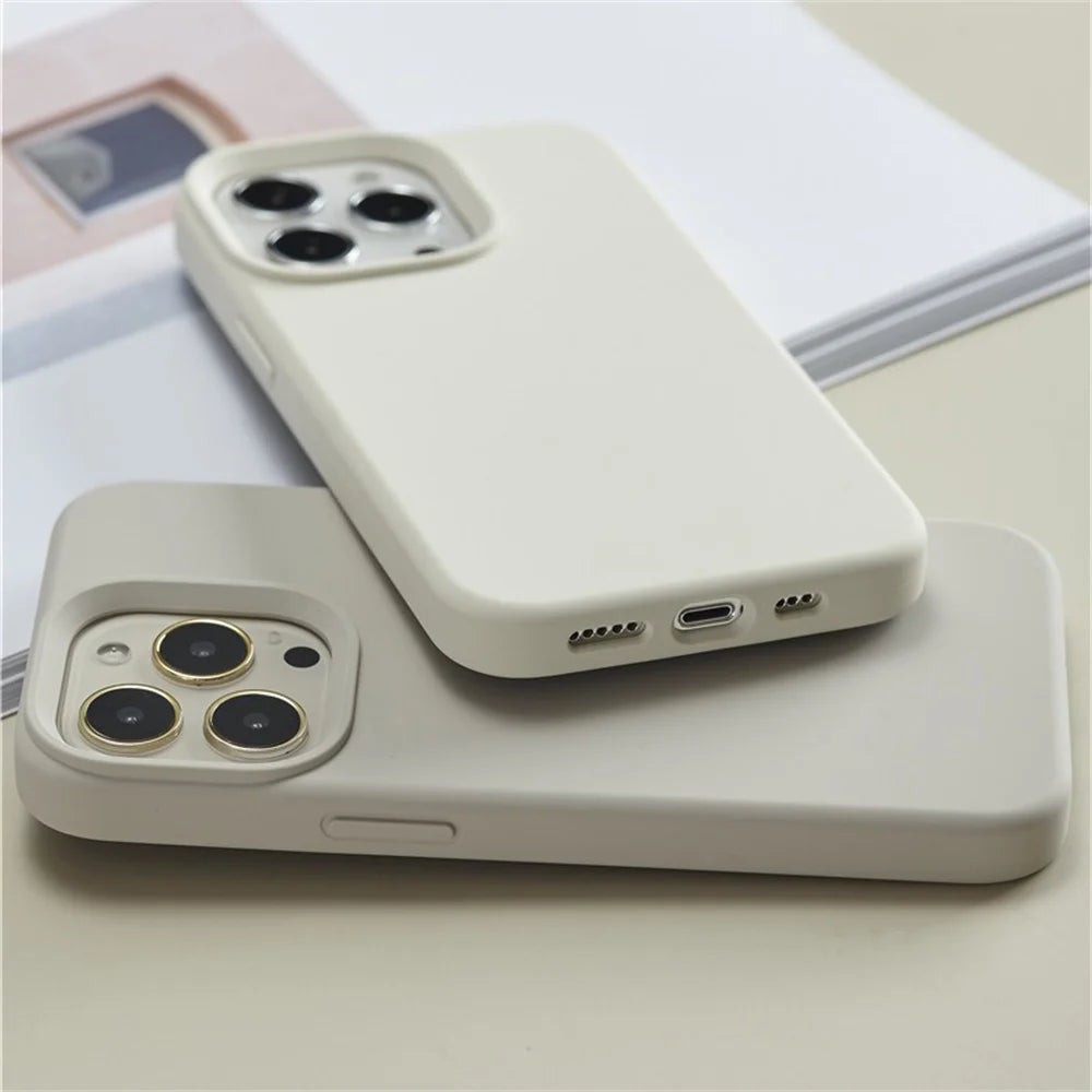 Soft Smooth Protector Shockproof Back CoverFor iPhone 16 Pro Max 15 14 11 12 13 Mini 7 8 Plus XR XS Candy Color Phone Case