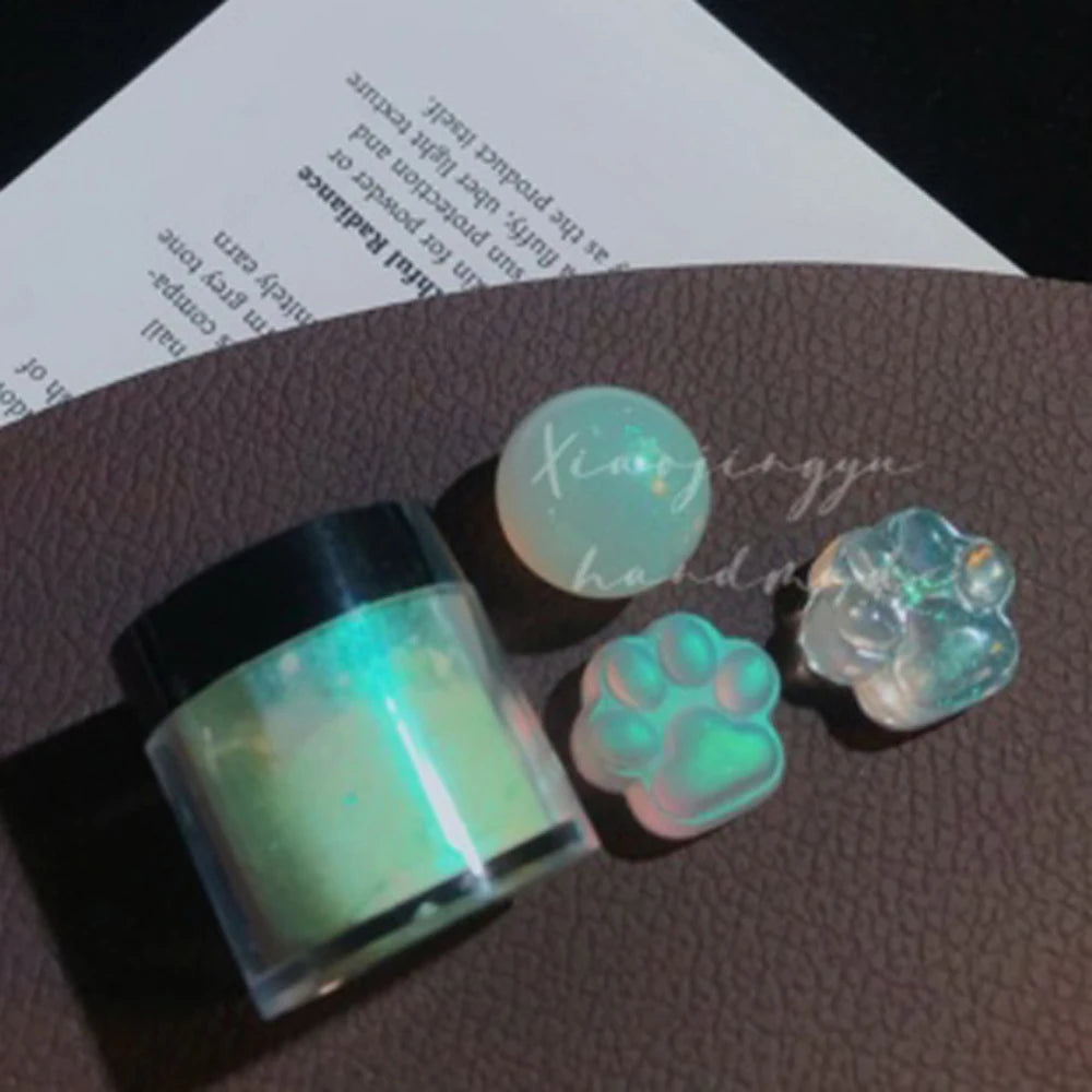 Pearl White Nails Glitter Aurora - Hailey Bieber Nails Moonlight Powders Fritillary Shell Mirror Pigment Nail Decoration