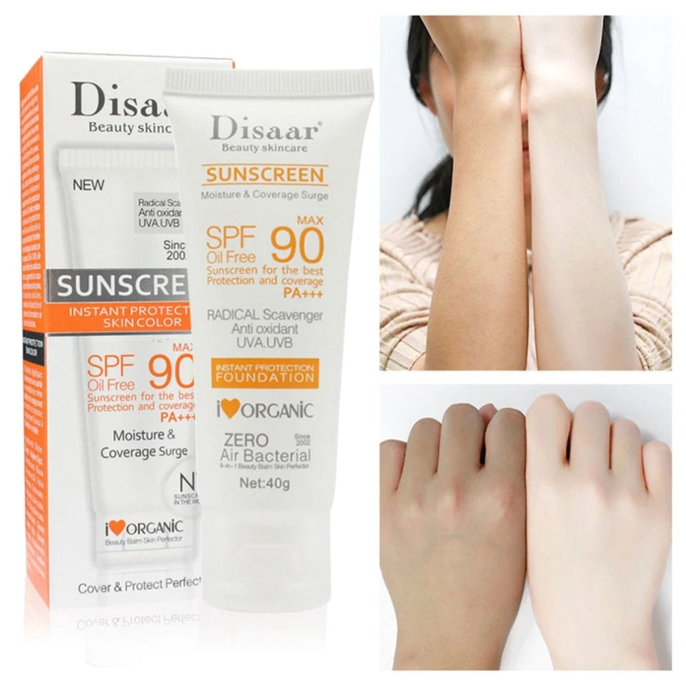 Facial Moisturizing Sunscreen SPF 90 Waterproof All-round UVA UVB Blue Light Resistance for Outdoor Sports Cycling Swimming