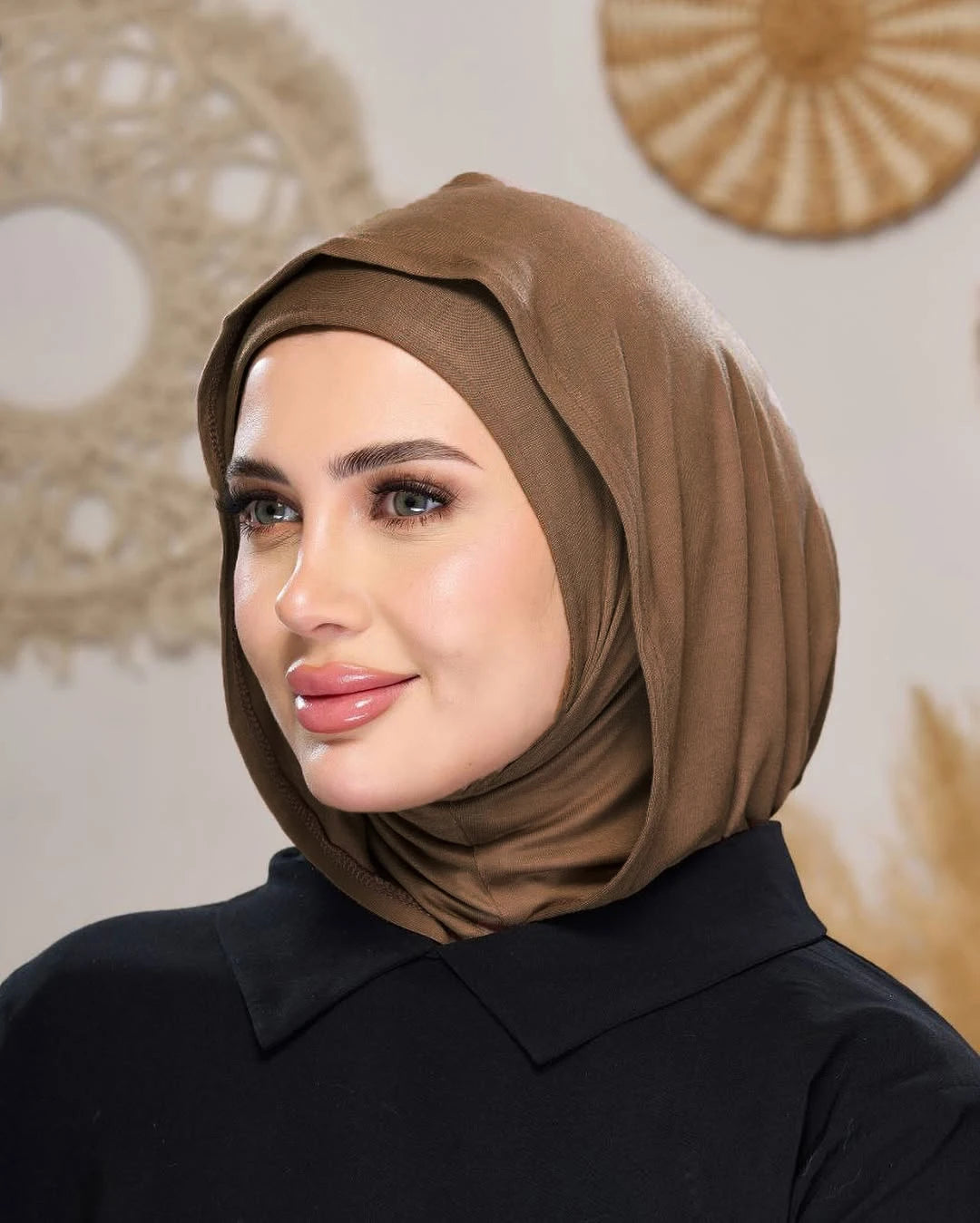 Gym Sport Hooded Hijab Jersey Instant Sport Undercap Soft Stretch Instant Hijab for Muslim Women Easy Wear Sports Turban