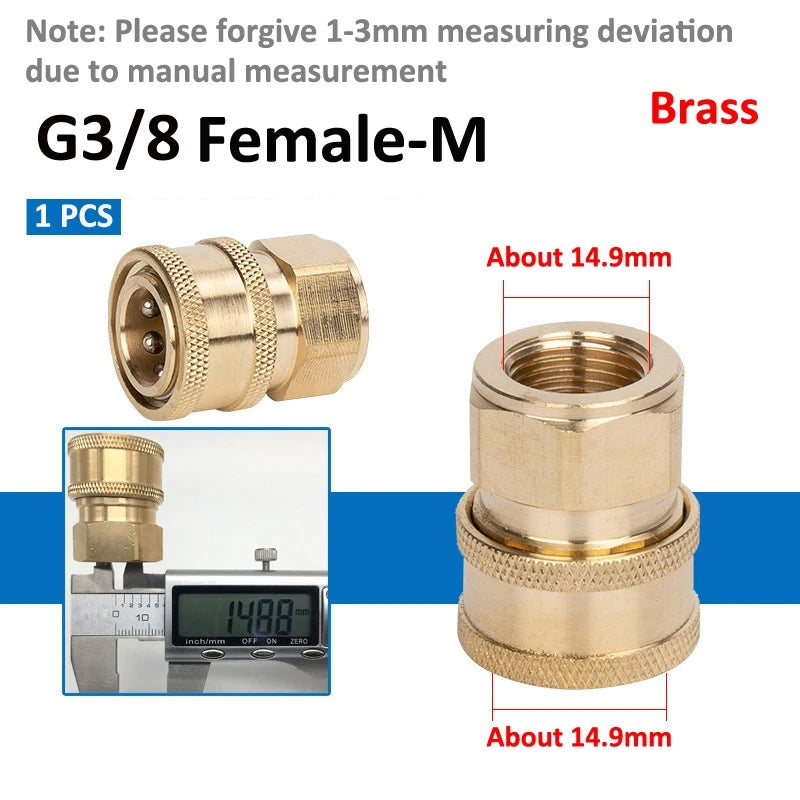 1/4" 3/8" 1/2" High Pressure Quick Connector Car Washer Adapter Water Gun Hydraulic Couplers Couplings for Garden Irrigation