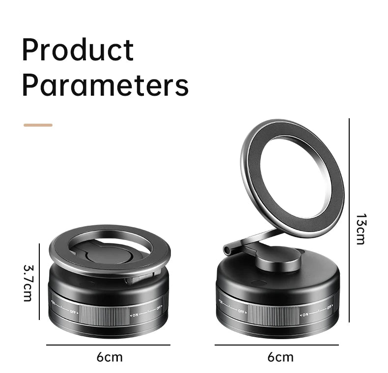 Zinc Alloy Vacuum Phone Holder 360 Suction Car Mount Dashboard Holder Universal Phone Holder for Car Gym Kitchen Car Accessories