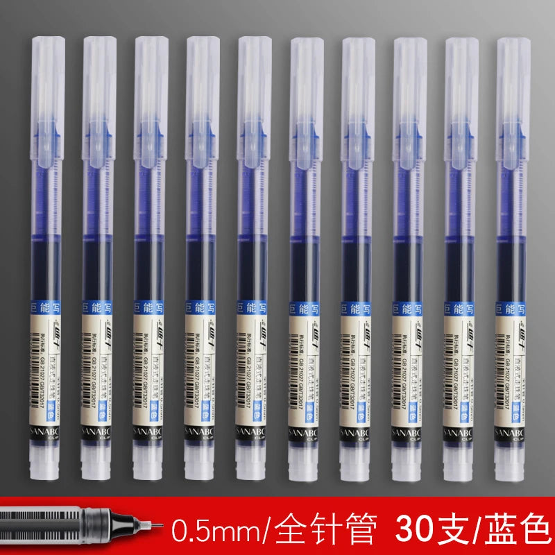 10Pcs/set High Quality Needle Type Gel Pens Straight Liquid Ballpoint Pen Kawaii Stationery School Office Supplies Writing