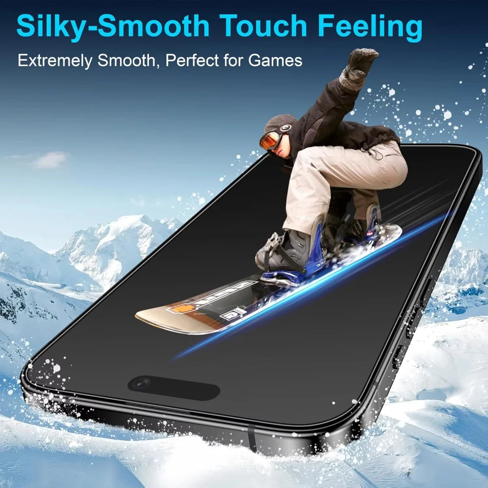 NNBILI 3pcs Full Cover Matte Privacy Screen Protector For iPhone 17 16 15 14 13 12 11 Pro Max Plus Mini X XS Anti-Peeping Glass