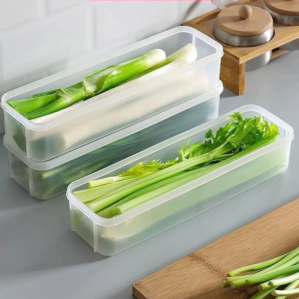 Cilantro Scallion Storage Box Refrigerator Fresh Keeper Container With Lid Vegetables Eggs Noodles Sealing Kitchen Organizer