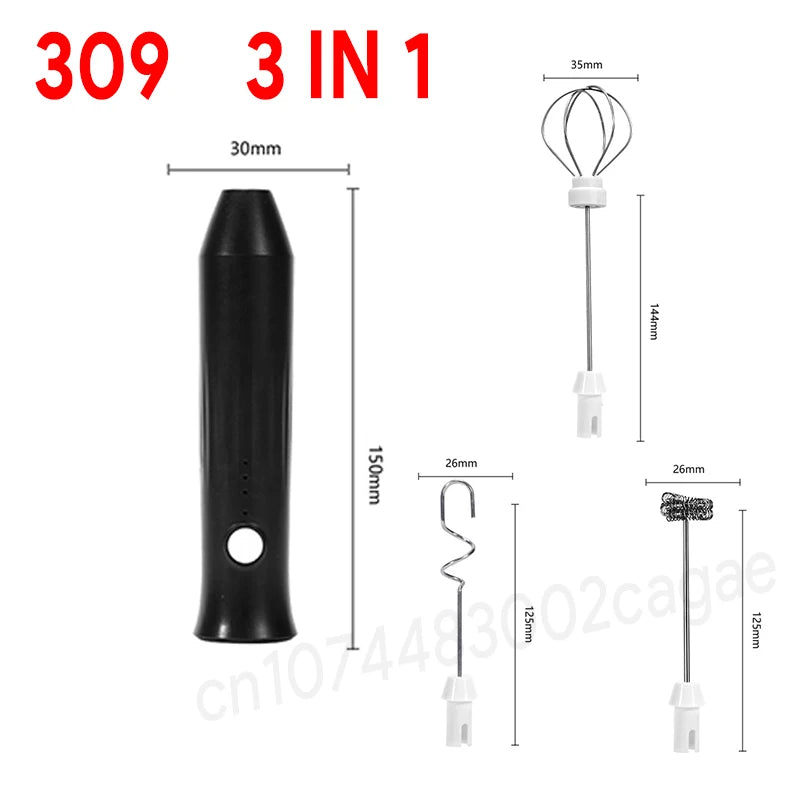MINI Coffee Frother USB Rechargeable 3 Speeds Foam Maker Coffee Milk Mixer Electric Handle Blender Egg Beater Hot Cooking Tools