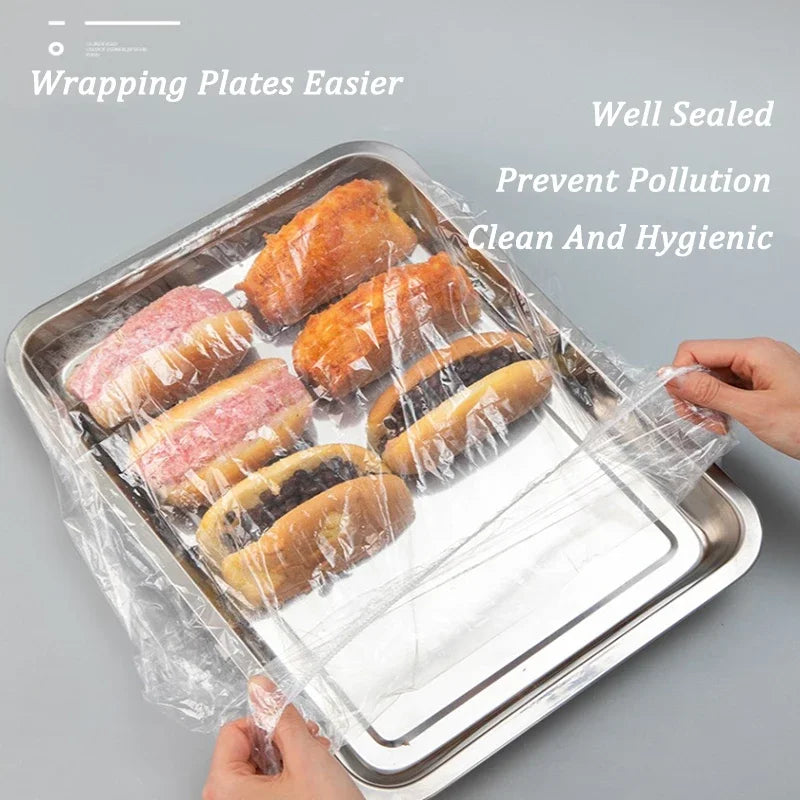120/70/52CM Disposable Kitchen Accessory Food Cover Storage Bag Saver Dust Food Grade Fresh Lids Elastic Shower Headgear Cover