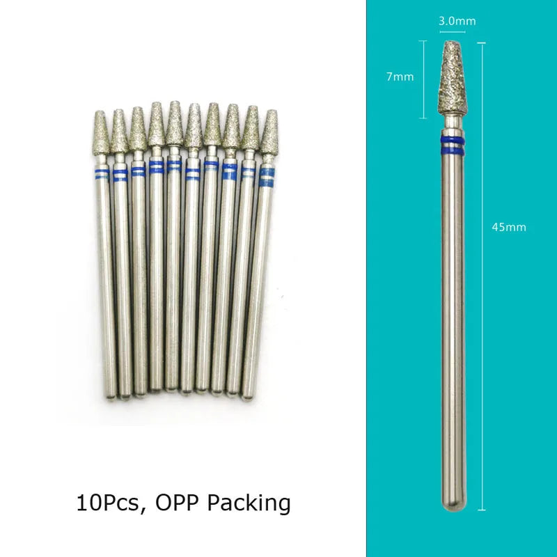 HYTOOS Nail Drill Bits Diamond Cutters for Manicure Cuticle Burr Milling Cutter for Pedicure Nails Accessories Tools