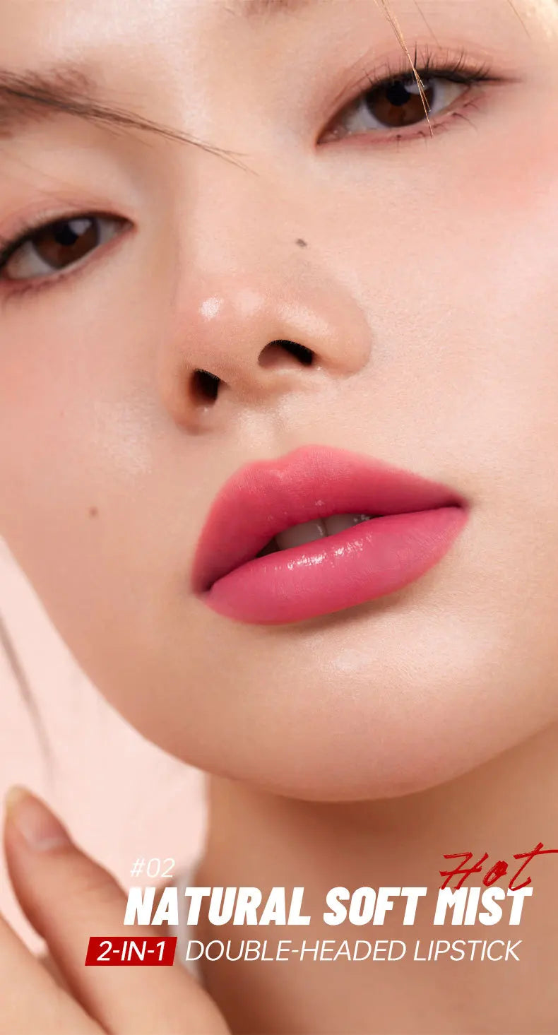 10-Color Double-Headed Lipstick Lip Gloss Moisturizing and Durable Matte Lip Gloss Color-Producing Liquid Lipstick For Makeup