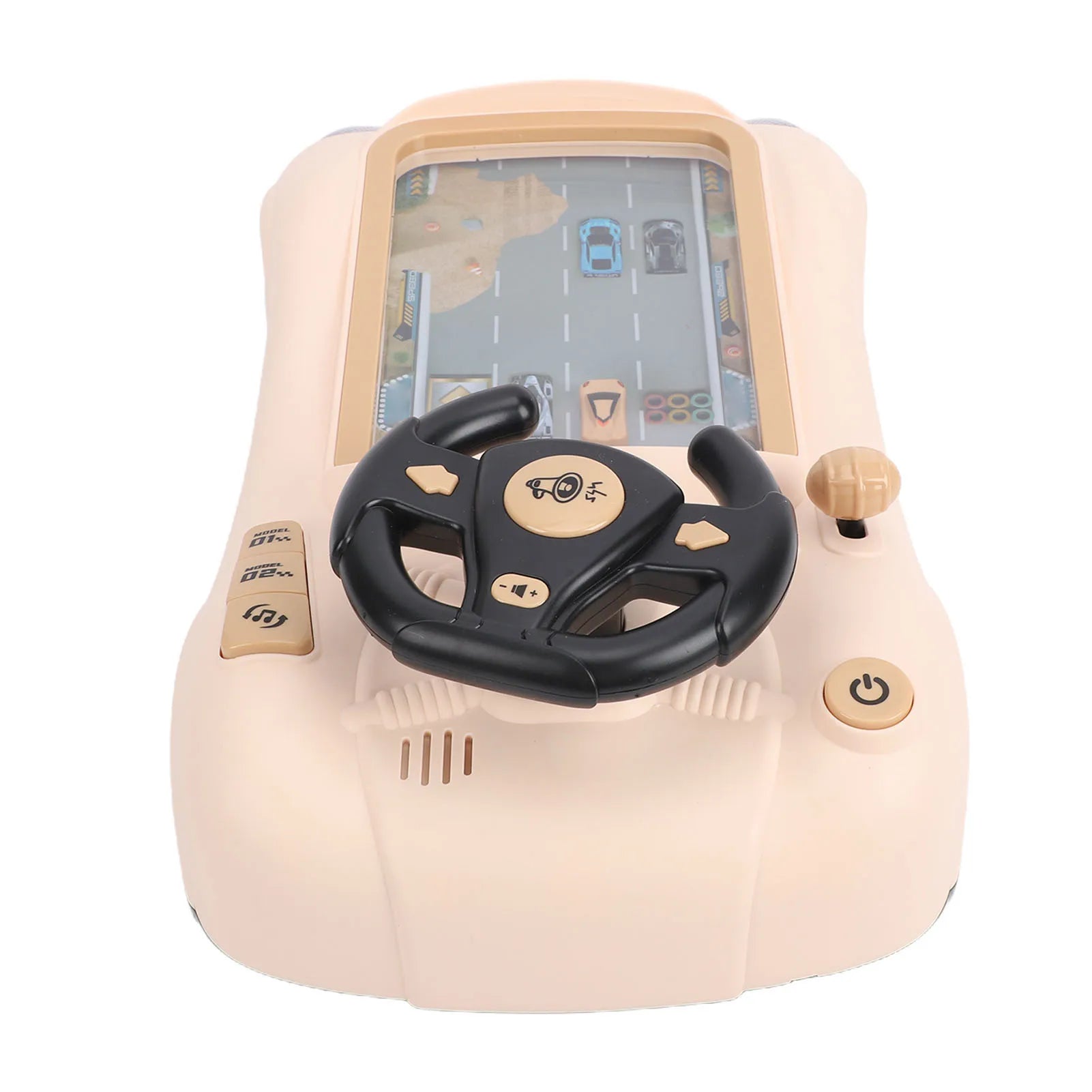 Kids Steering Wheel Racing Car Toy Car Racing Adventure Toy with Steering Wheel Interactive Simulated Driving Racing Car Game