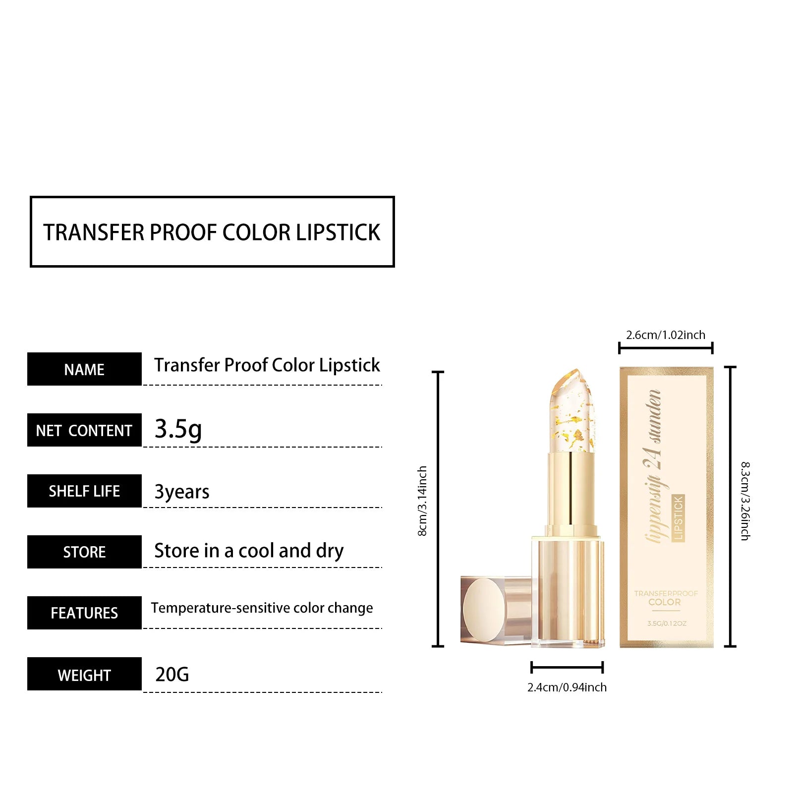 Color Lipstick Nourishing Lips Skin Brightening Enhance Texture Lightweight Long-Lasting Color Suitable for Various Skin Tones