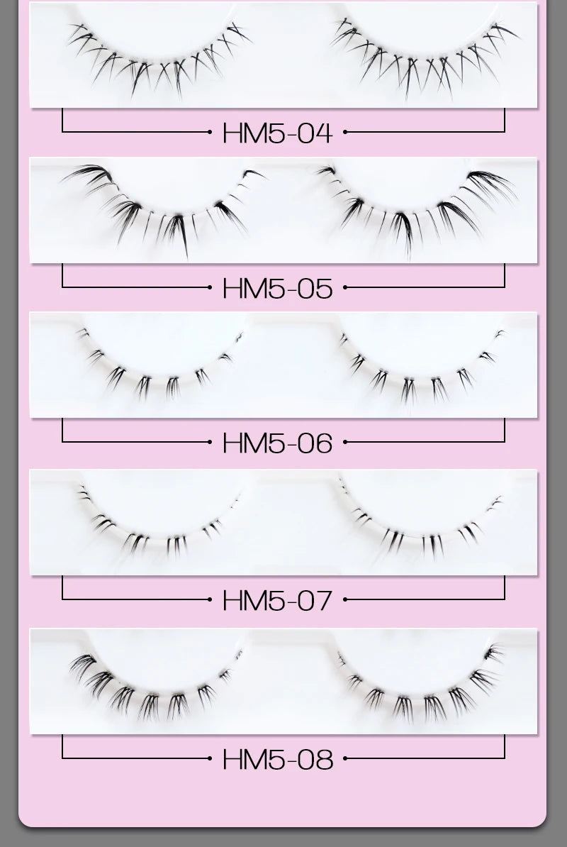 10Pairs Lower Eyelashes Pack Under Eye Lashes Soft Lower Eyelashes 100% Handmade Clear Band Manga Bottom Lashes Makeup Tools