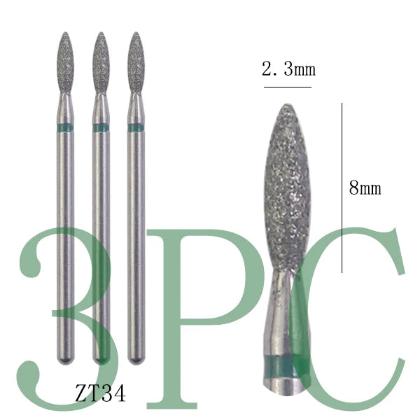 Diamond Nail Drill Bits, 3/32 Inch Cuticle Bit for Nail Drill,Drill Nails Manicure Pedicure Remover Tools for Acrylic Gel Nails