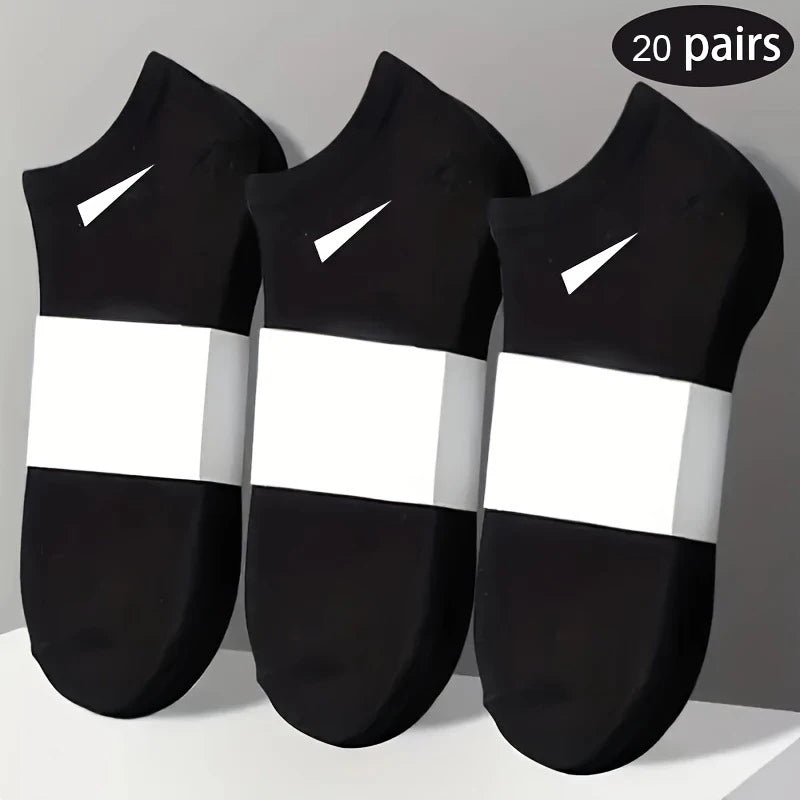 10/20 Pairs Men Women's Low-Cut Ankle Socks - Soft Lightweight Breathable No-Show Athletic Socks for Sports & Casual Wear, Soli