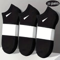 10/20 Pairs Men Women's Low-Cut Ankle Socks - Soft Lightweight Breathable No-Show Athletic Socks for Sports & Casual Wear, Soli