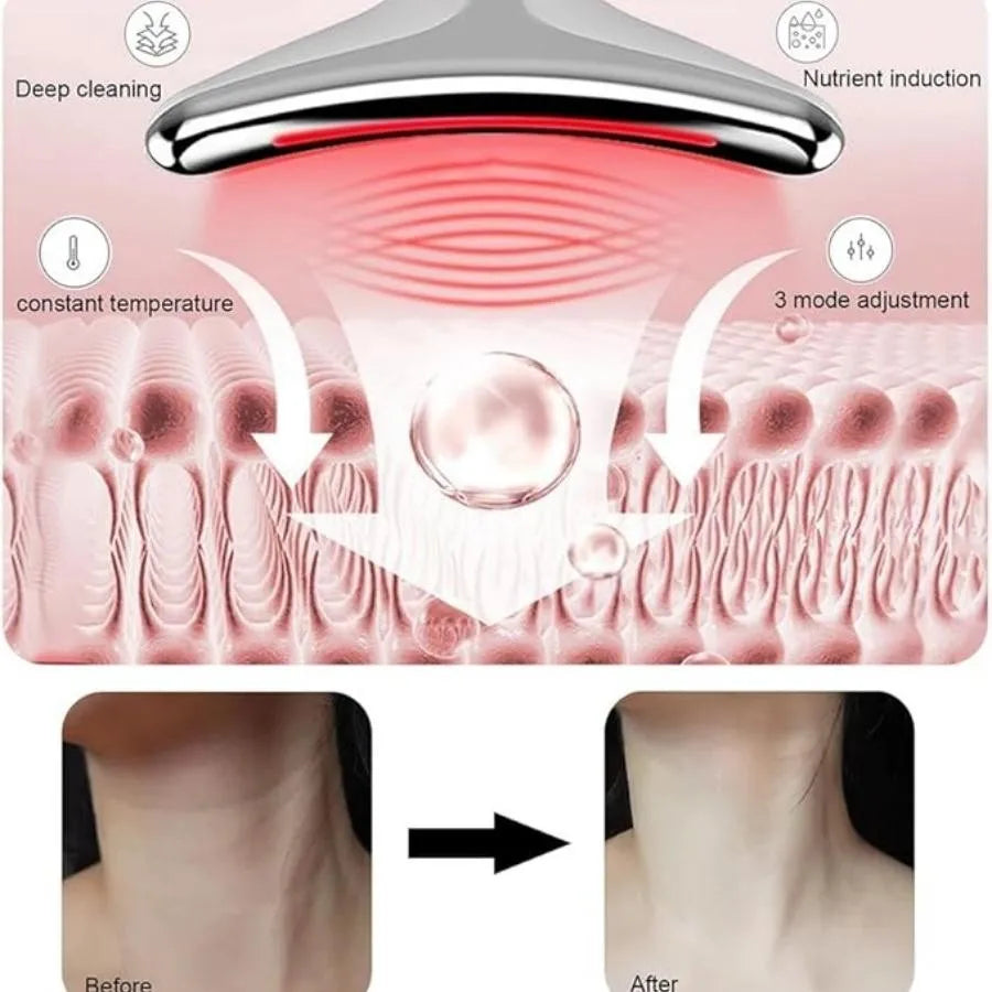 Electric Neck Massager Facial Lift with Seven Light Modes LED Skin Tightening Beauty Instrument
